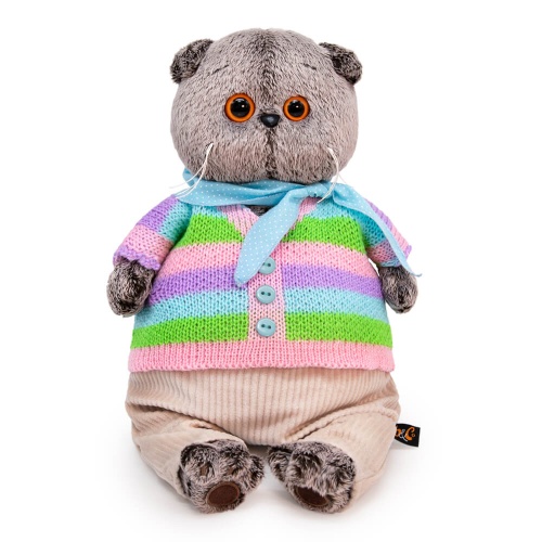 Кот Басик в полосатой кофте и штанах 22 см