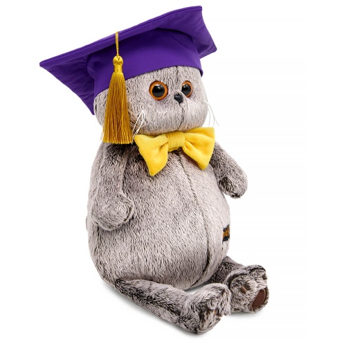 Кот Басик в академической шапочке 25 см