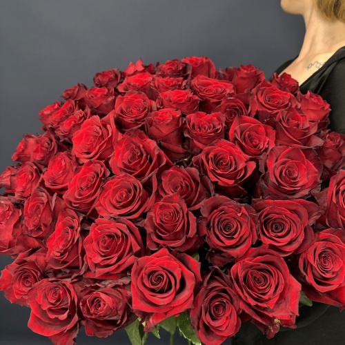 51 красная роза Эксплорер (Эквадор)