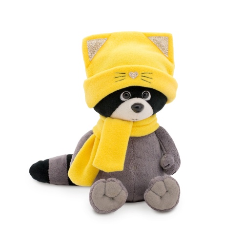 Мягкая игрушка "Енотик Дэнни" Шапка Котёнок 20 см