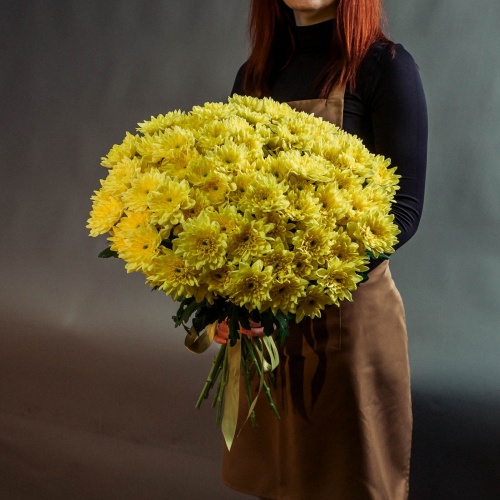 Букет из желтых хризантем (9 шт.)