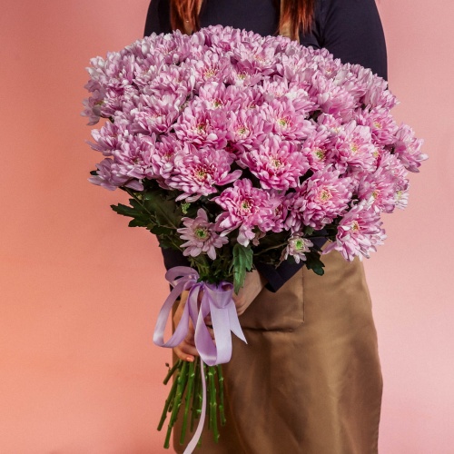 Букет из розовых хризантем (15 шт.)