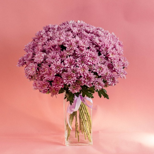 Букет из розовых хризантем (15 шт.)