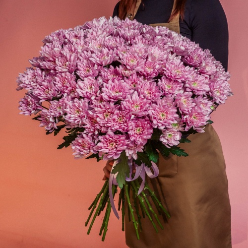 Букет из розовых хризантем (25 шт.)