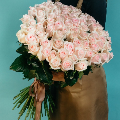 75 нежно-розовых роз (Россия)