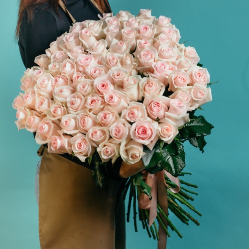 75 нежно-розовых роз (Россия)