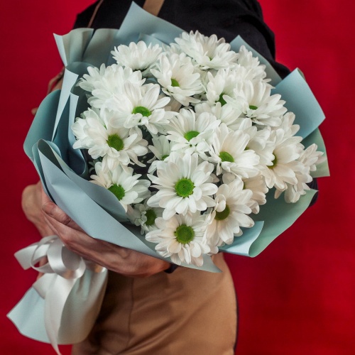 Букет из белых хризантем "Ромашка" (5 шт.)