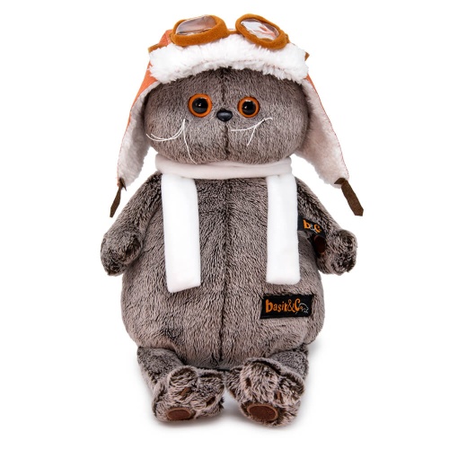 Басик в шлеме и шарфе 25 см