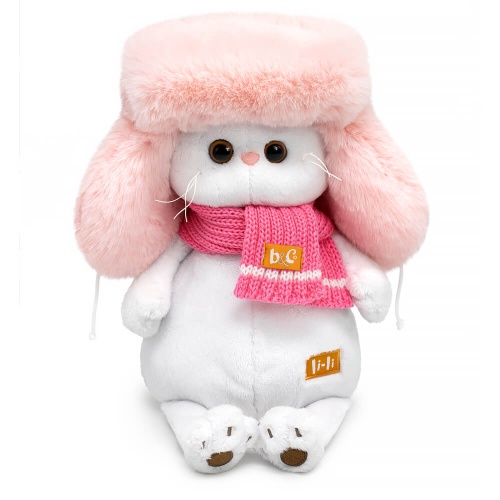 Кошечка Ли-Ли в меховой шапке и шарфе 27 см