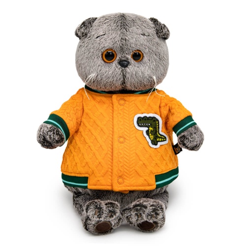 Кот Басик в бомбере с крокодилом 22 см