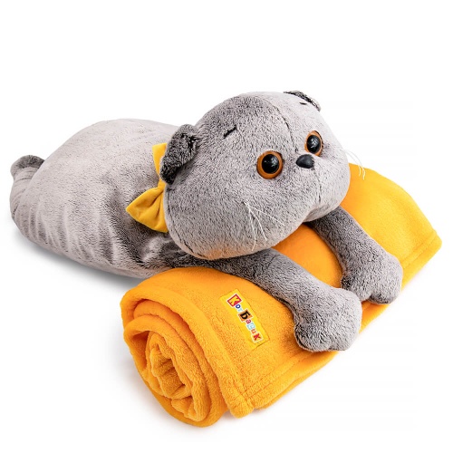 Кот Басик с пледом 60 см