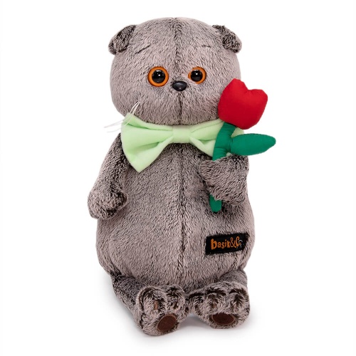 Кот Басик с тюльпаном 25 см