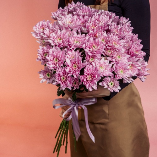 Букет из розовых хризантем (9 шт.)