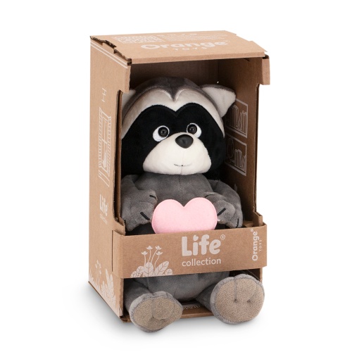 Мягкая игрушка "Енотик Дэнни" С розовым сердцем 20 см